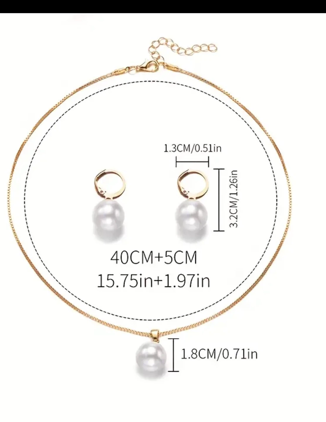 Pearl Necklace and Earring Set - photo 2