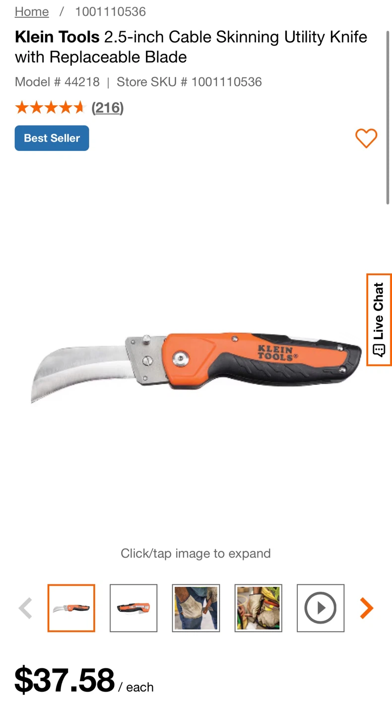 Klein Tools 2.5-inch Cable Skinning Utility Knife