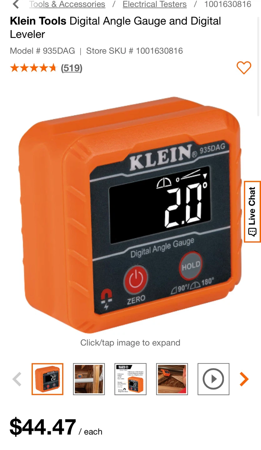 Klein Tools Digital Angle Gauge and Leveler 935DAG