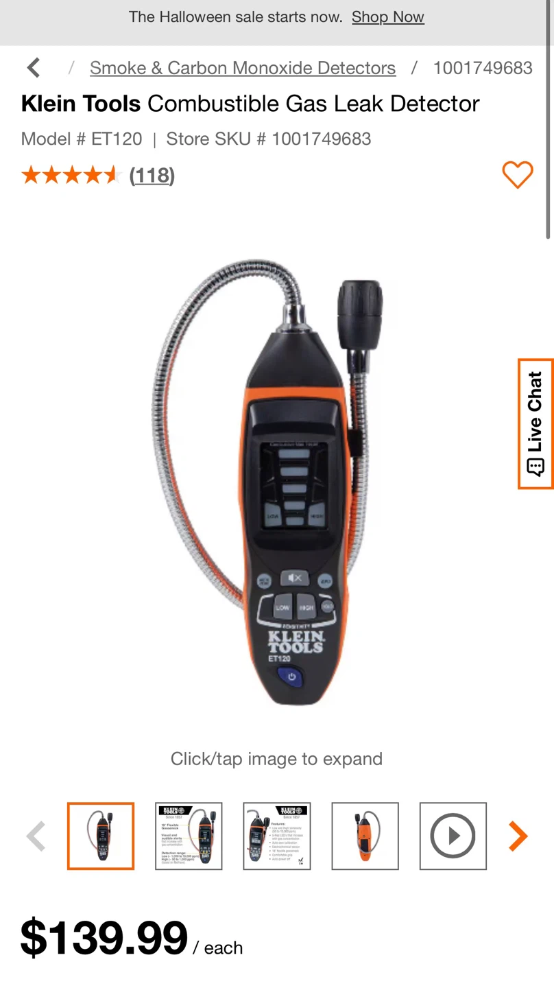 Klein Tools ET120 Combustible Gas Leak Detector - photo 3