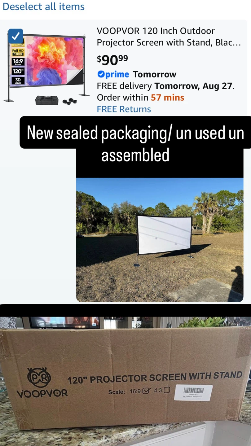 120 Inch Outdoor Projector Screen with Stand