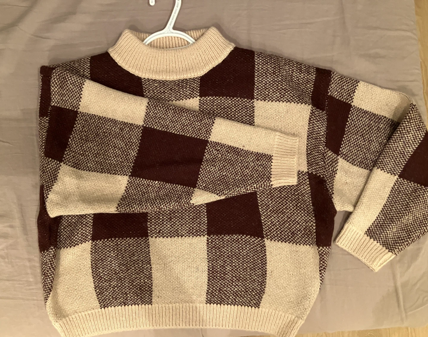 Checkerboard Mock Neck Sweater - photo 3