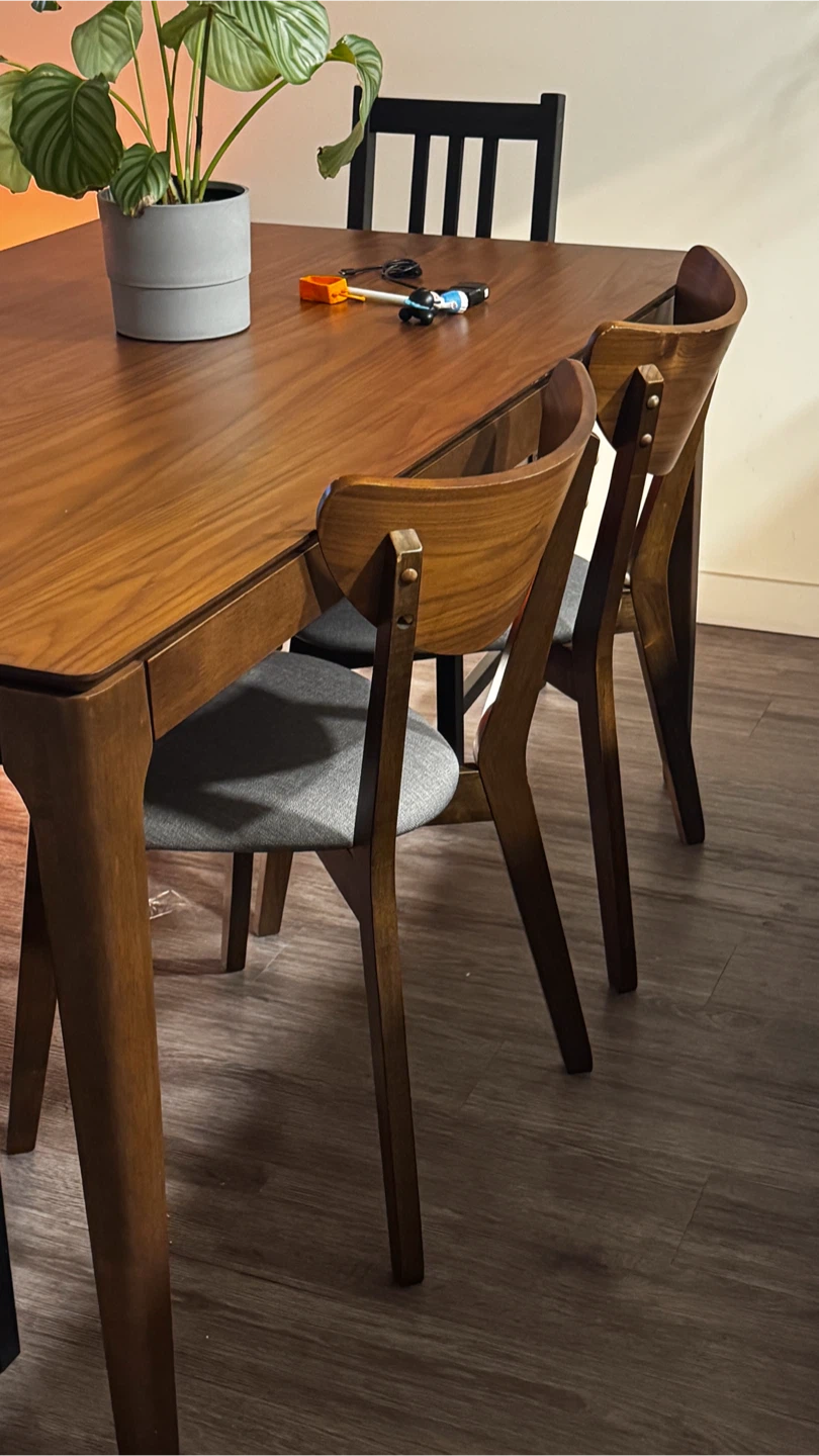 Wooden Dining Table with Bench and Chairs - photo 2