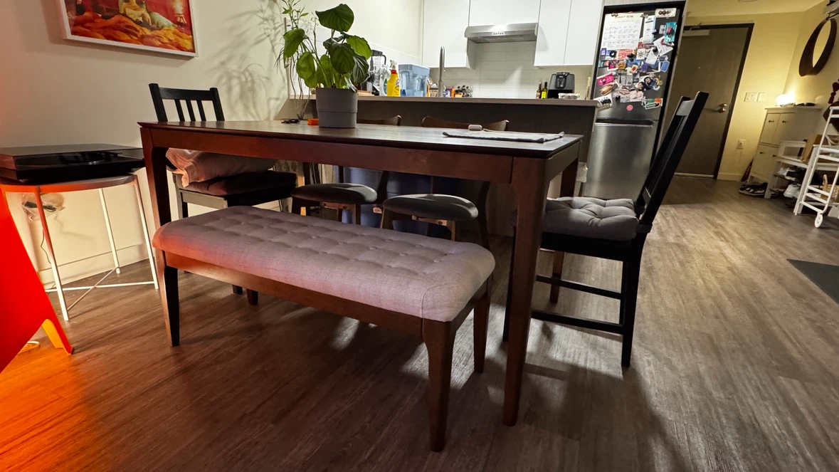 Wooden Dining Table with Bench and Chairs - photo 3