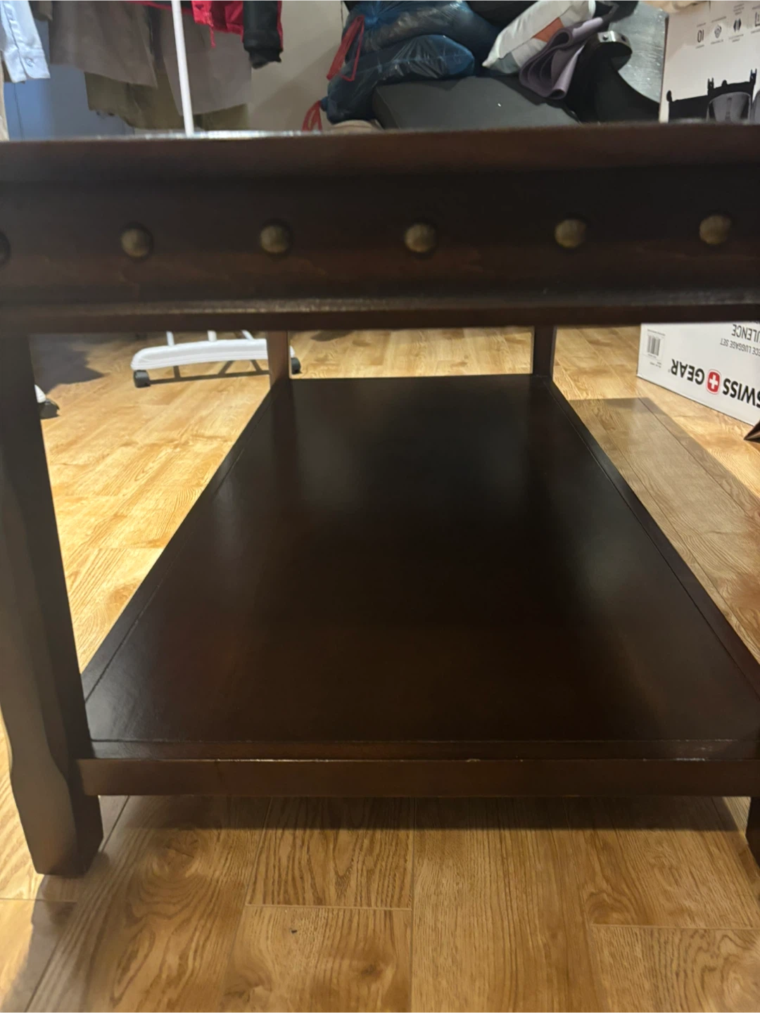 Wooden Coffee Table with Shelf - photo 2