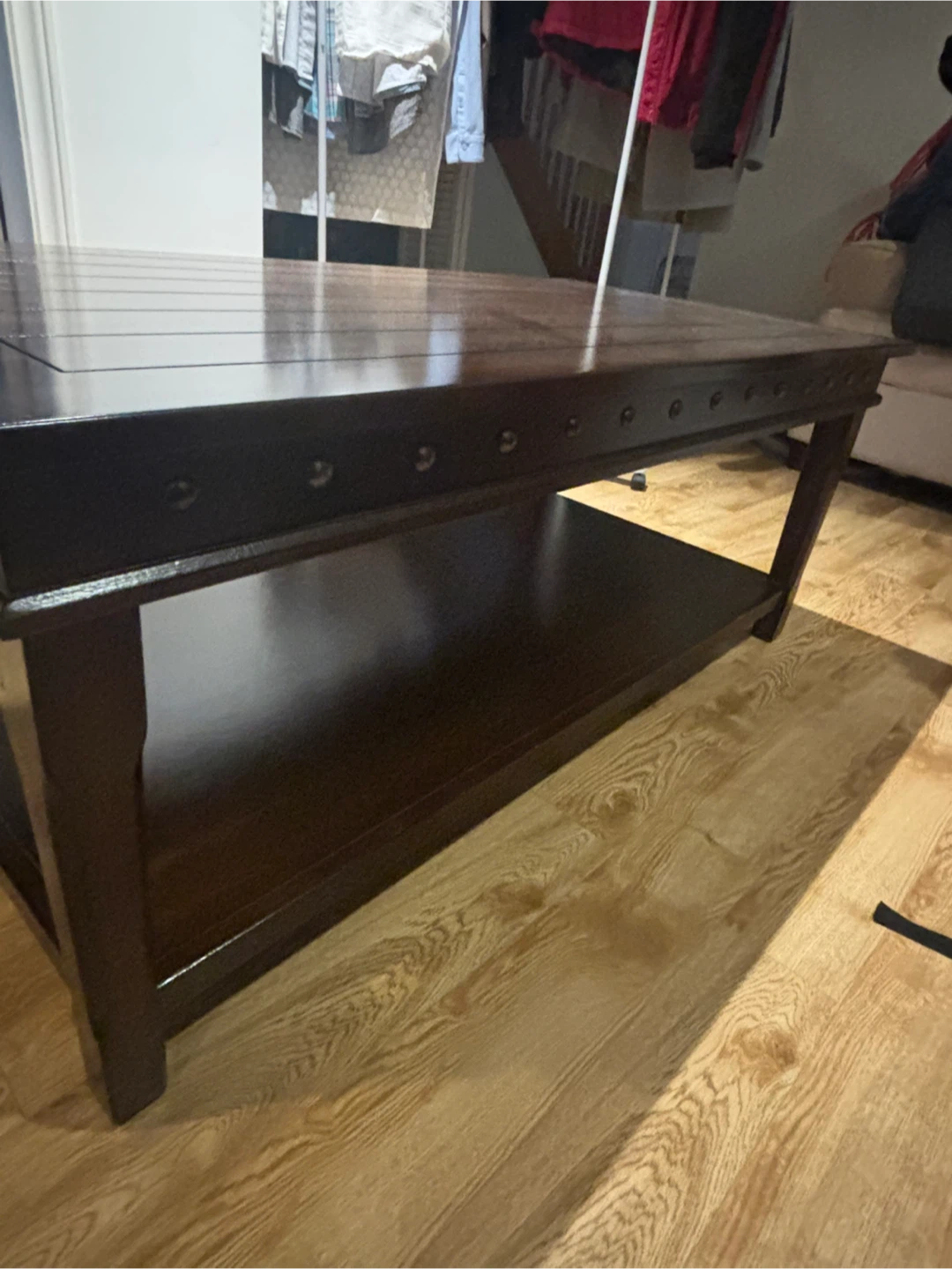 Wooden Coffee Table with Shelf - photo 3