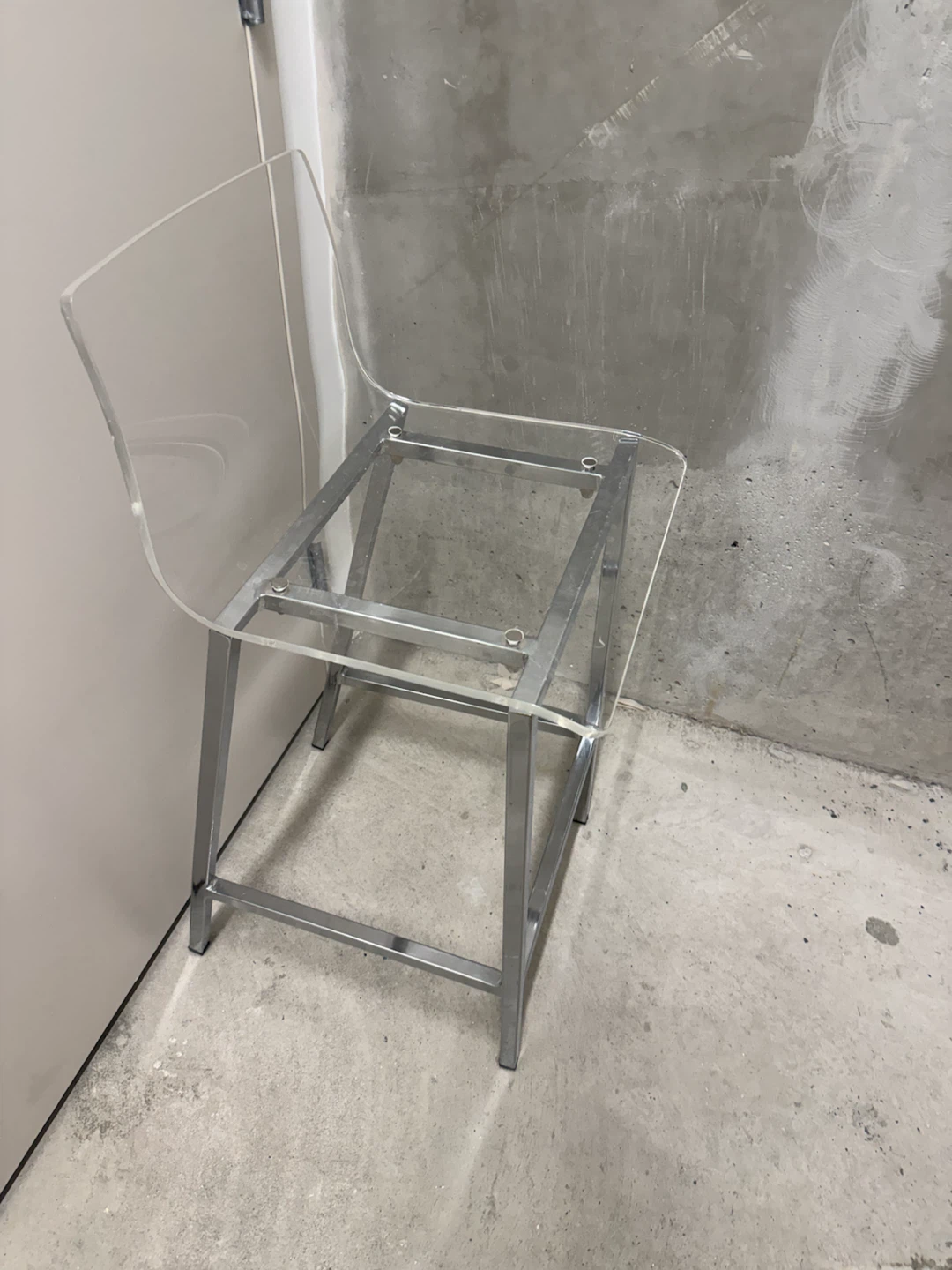 Acrylic and chrome accent chair