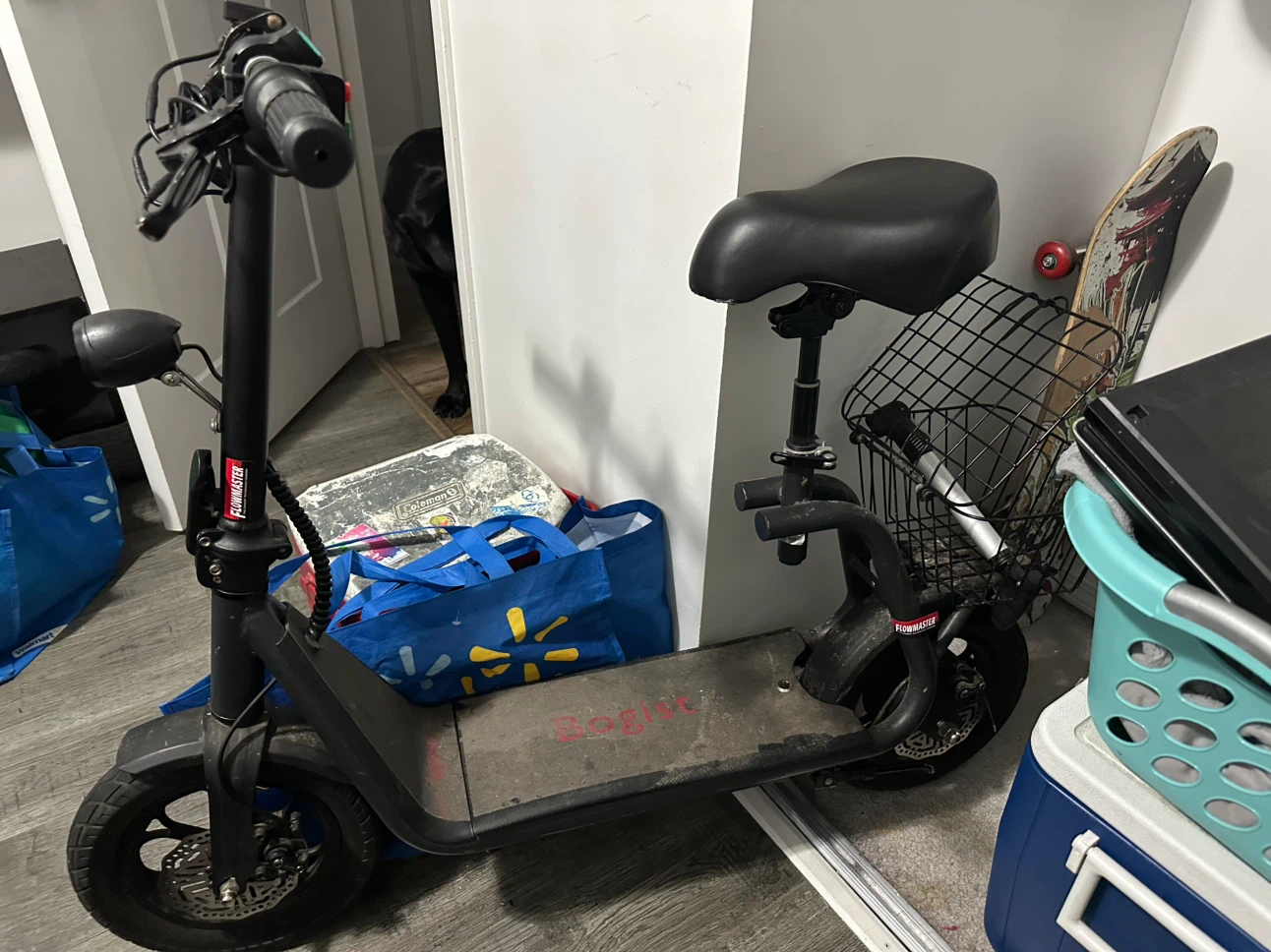Bogist Electric Scooter with Seat and Basket