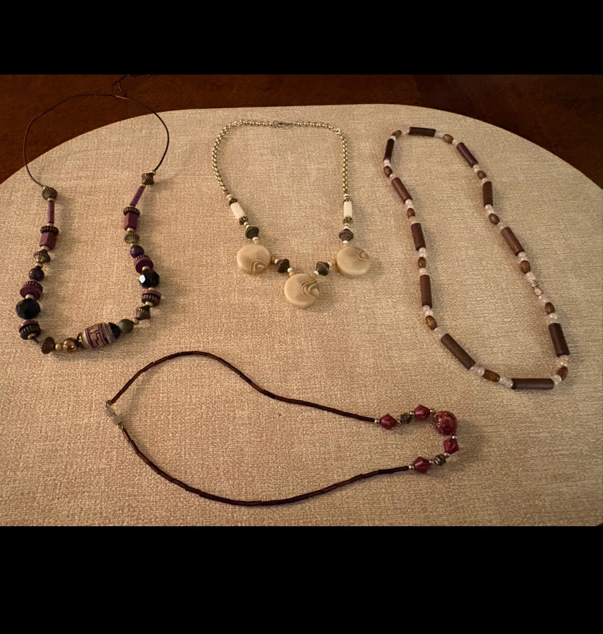 Set of 4 Assorted Beaded Costume Necklaces