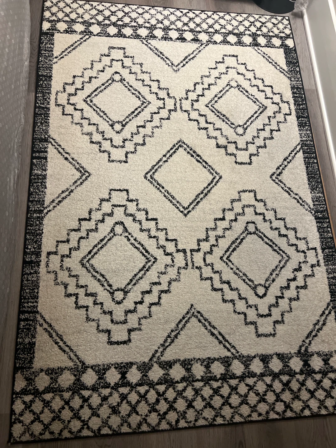 Boho Tribal Diamond Shag Area Rug