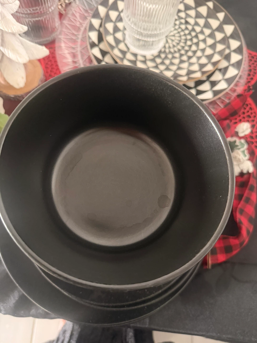 IKEA Black Dinnerware Set with Bowls and Glasses - photo 4