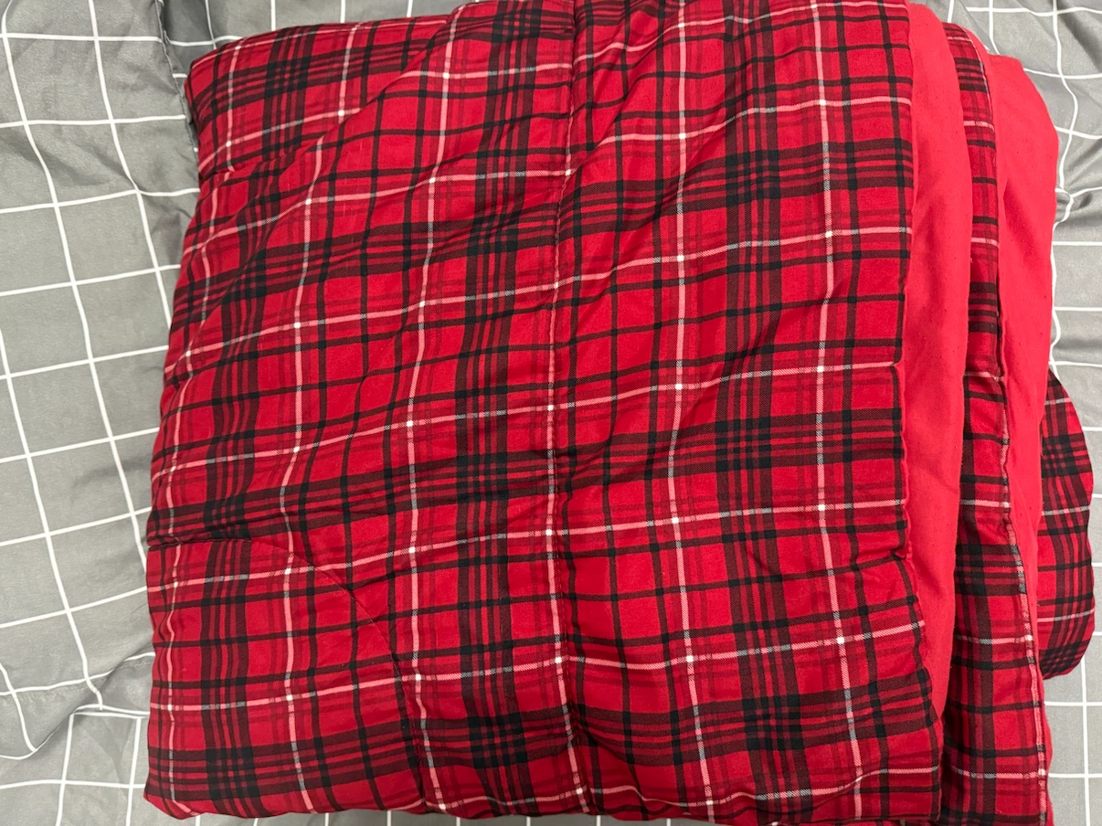 Red Plaid Comforter/Blanket queen