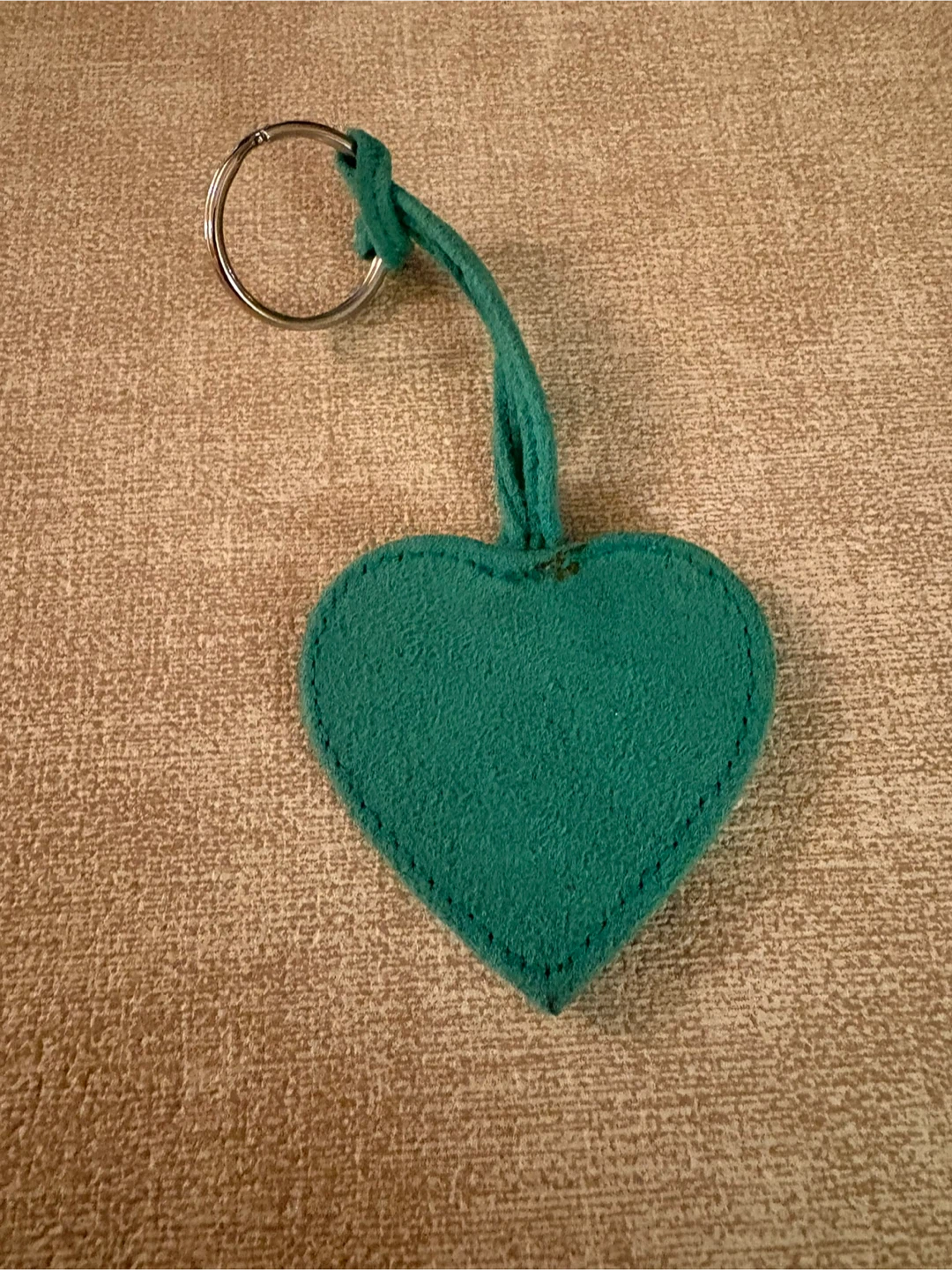 Teal Heart-Shaped Mirror Keychain