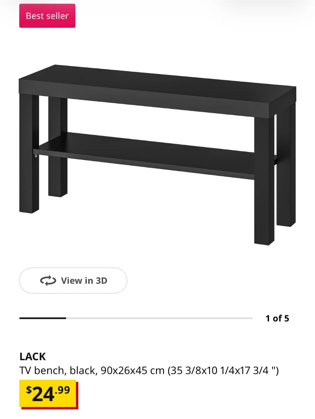 IKEA LACK TV Bench - Black
