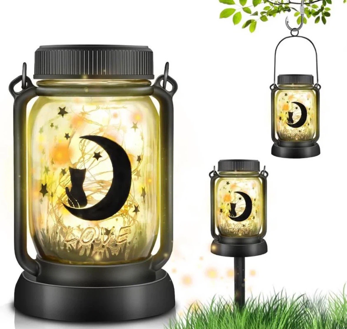 Cat solar lantern with LED lights