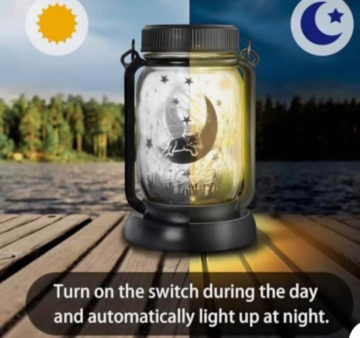 Cat solar lantern with LED lights - photo 3