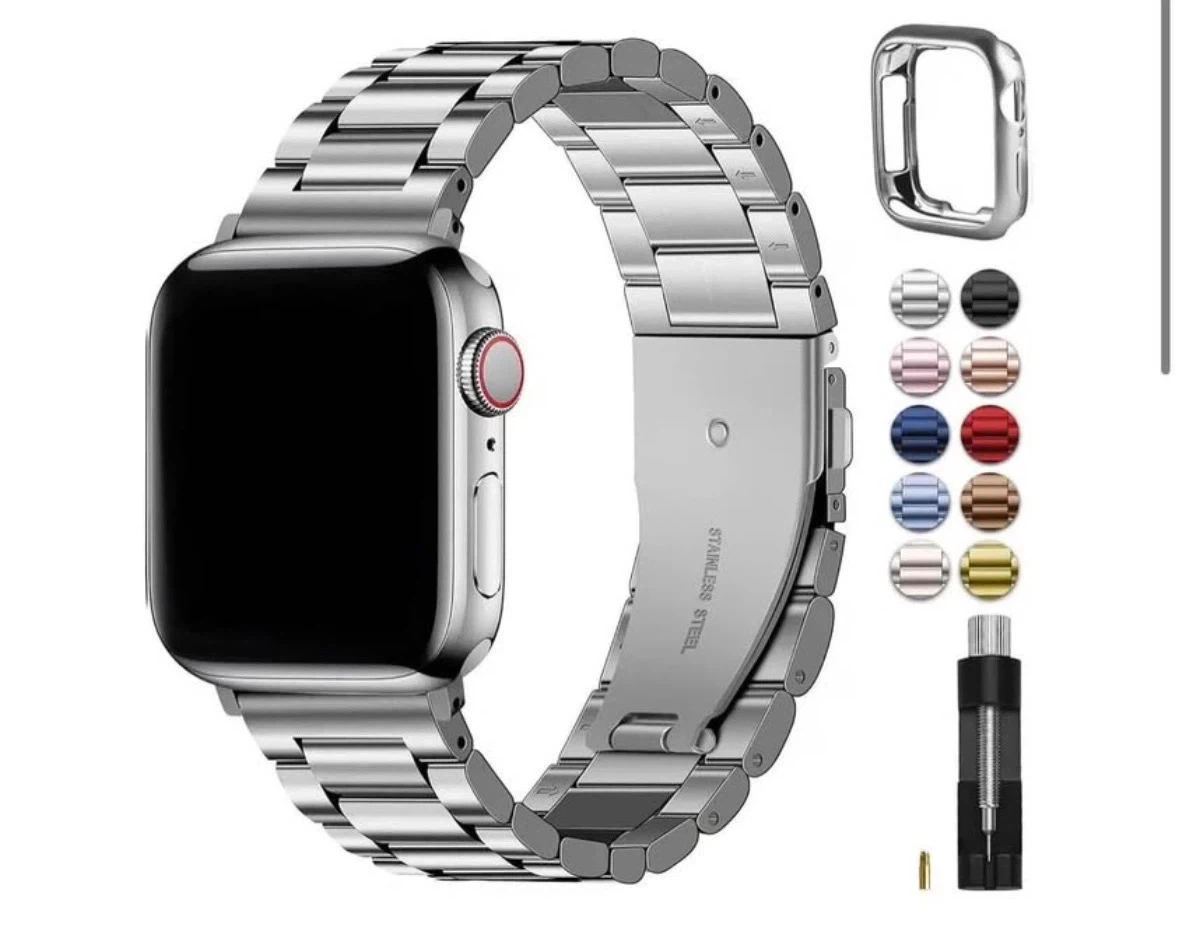 Metal Apple Watch band for 45/44/42mm,Silver