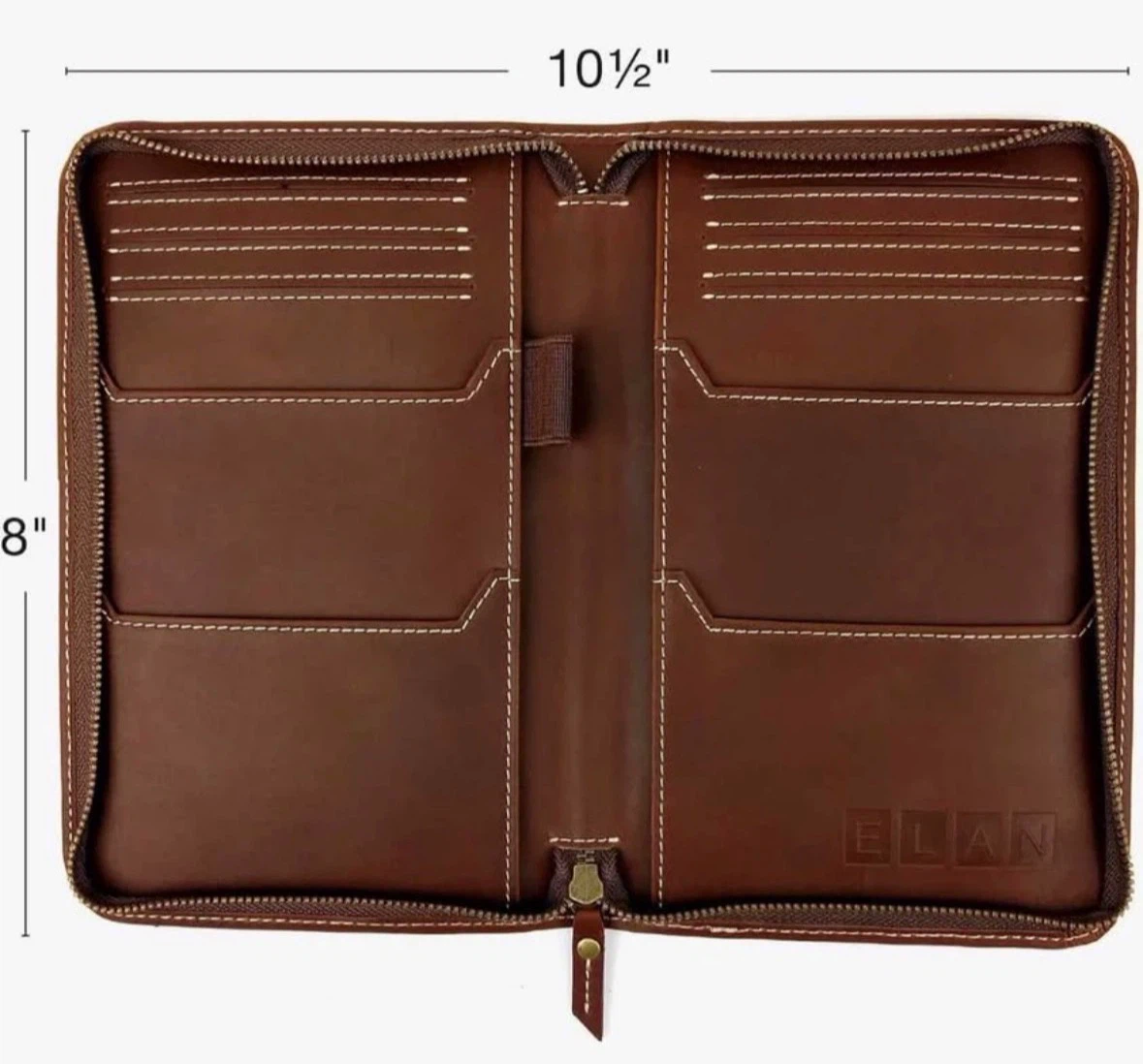 Leather Travel Wallet & Passport Holder, Brown - photo 4
