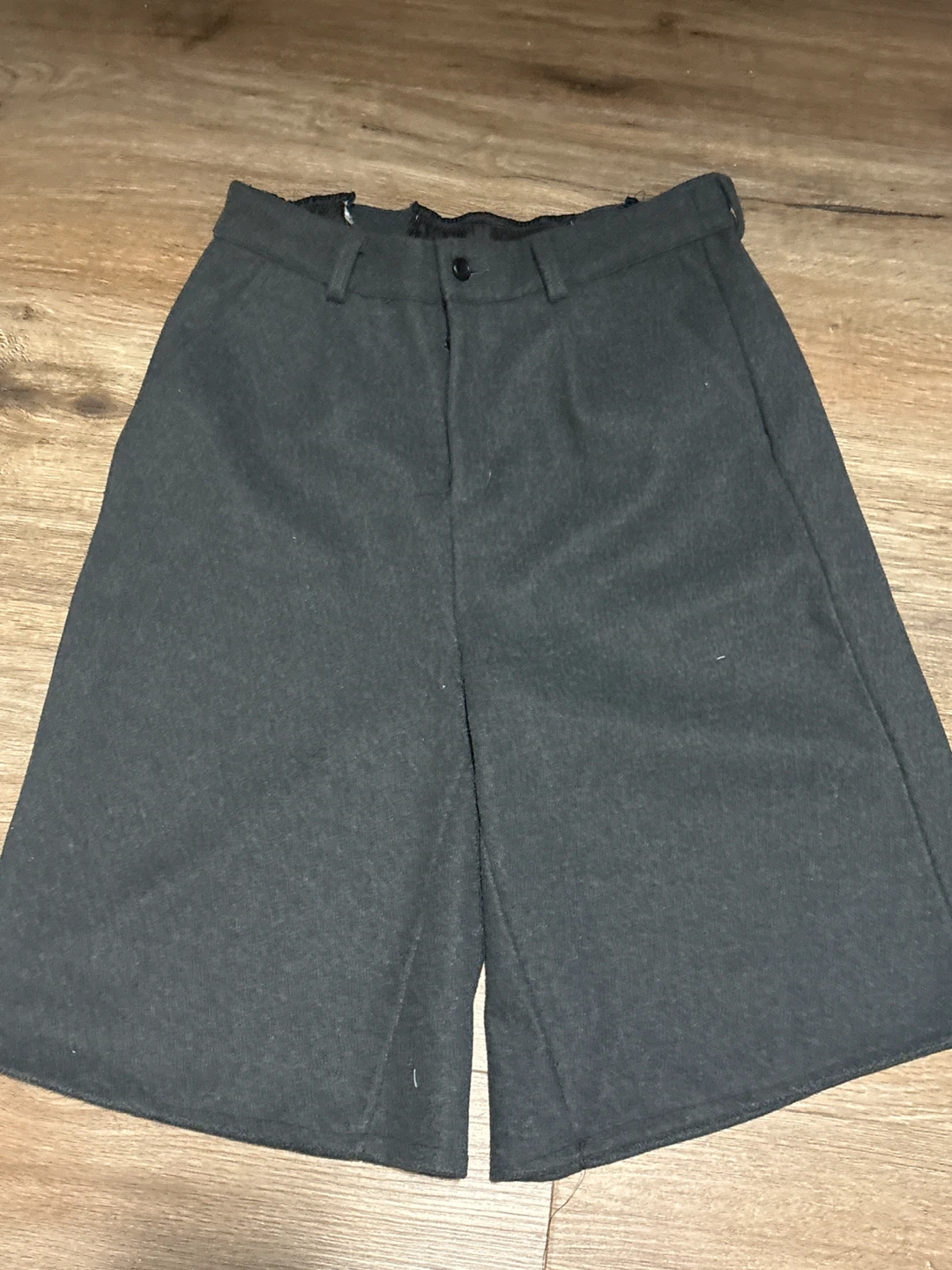 Baggy Grey  faux wool Shorts
