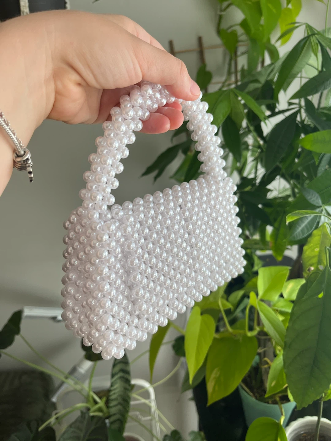 White Beaded Handmade Handbag - photo 2