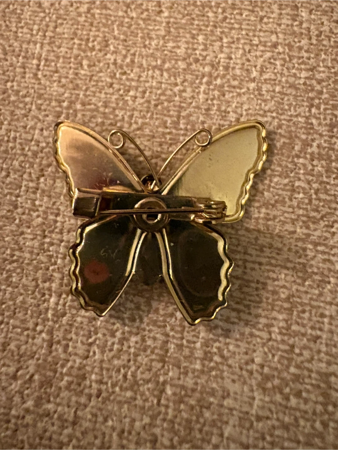 Red Glitter Butterfly Brooch – Gold-Tone Pin - photo 2