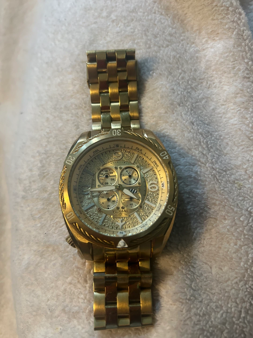Invicta Gold Tone Chronograph Watch