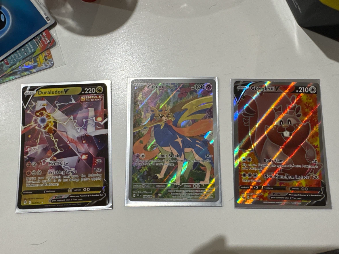 Pokemon Trading Cards - Zacian, Greedent V, Duraludon V