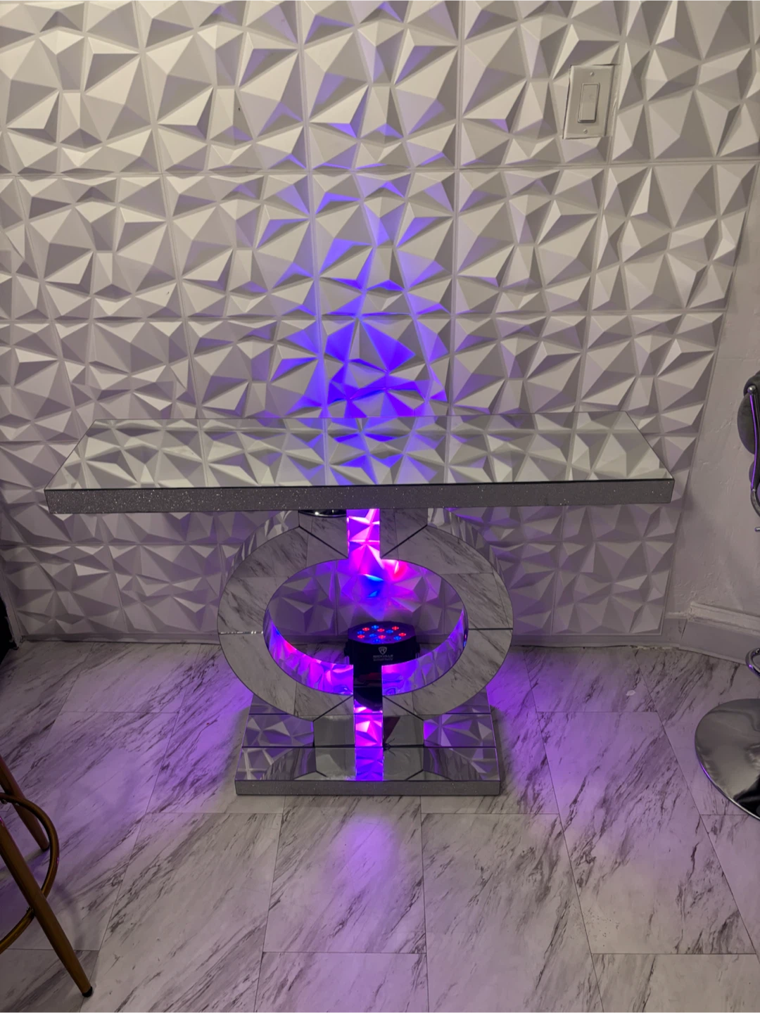 Console Table - Mirrored & Glitter Finish - photo 2