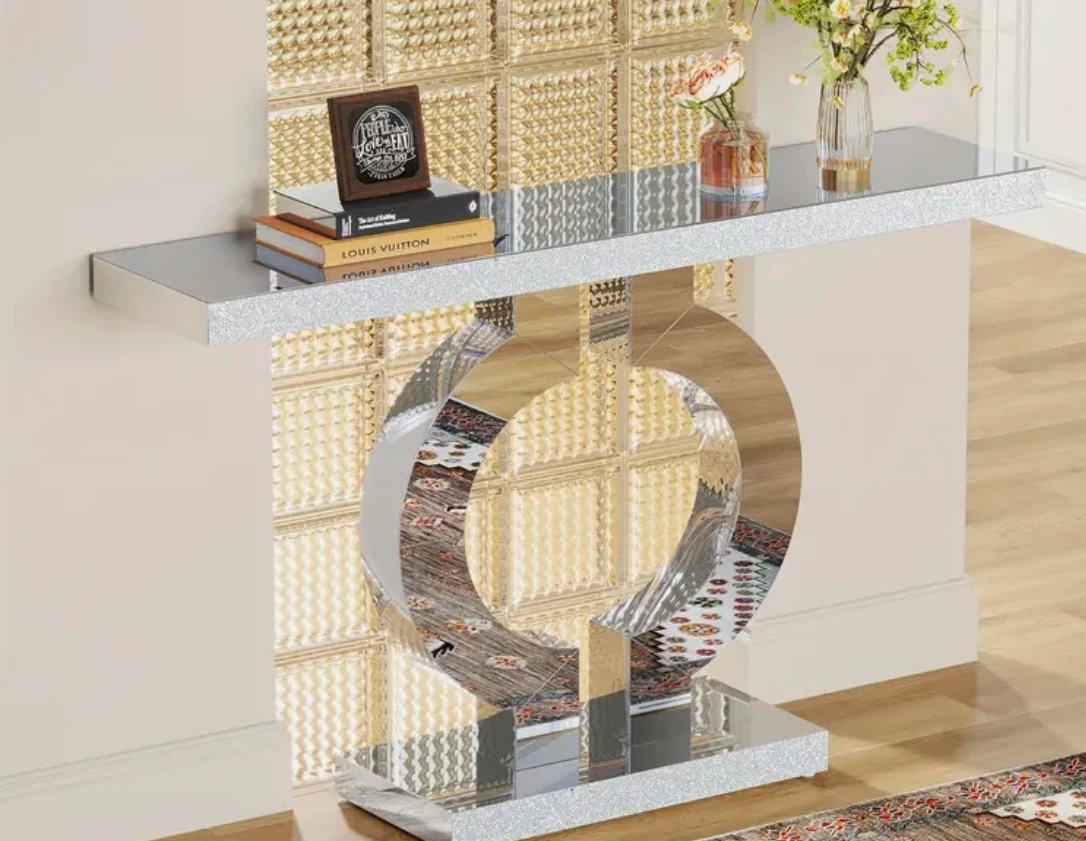 Console Table - Mirrored & Glitter Finish