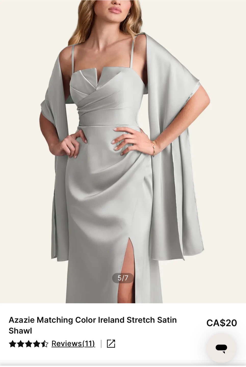 Azazie Francis Silver A-Line Corset Satin Dress - photo 5