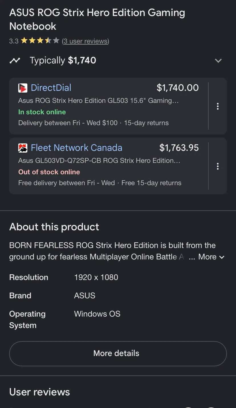 ASUS ROG Strix Hero Edition Gaming Notebook - photo 2