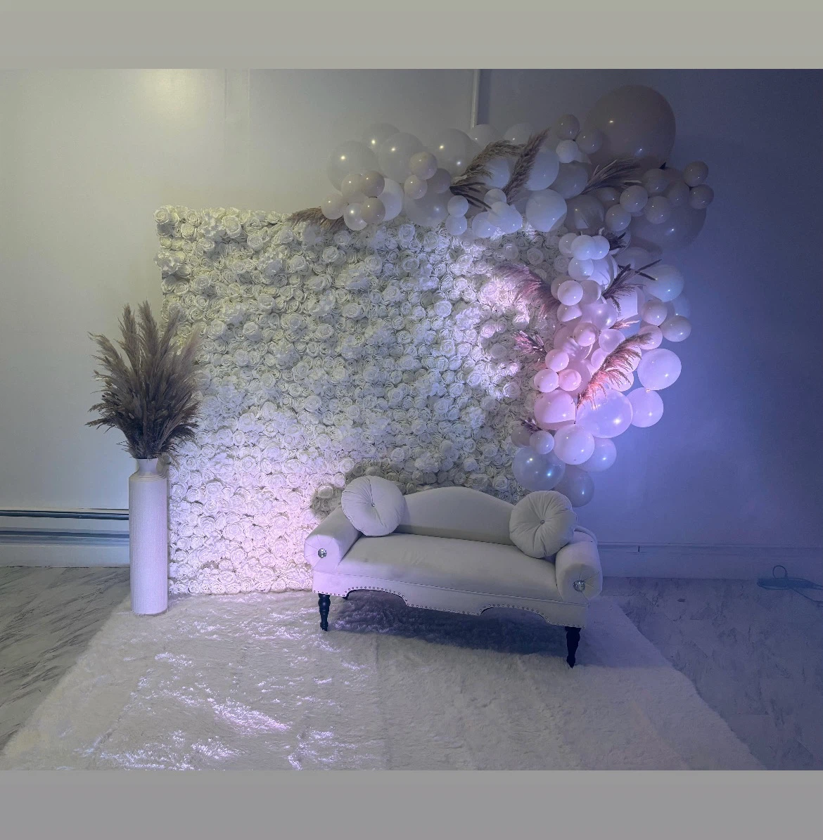 Cream or Salmon Velvet Loveseat with Bolster Pillows - photo 3
