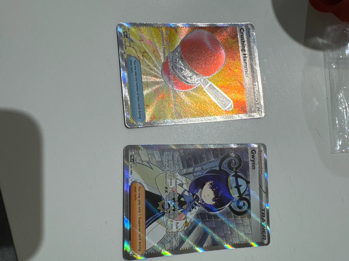 Pokemon Trading Card Lot - Crushing Hammer & Gwynn Trainer Cards