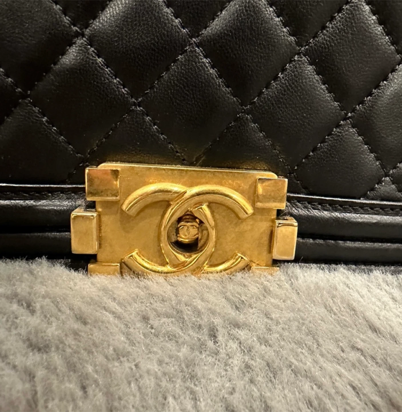 Chanel Boy Bag - Black Quilted Lambskin with Gold Hardware - photo 2
