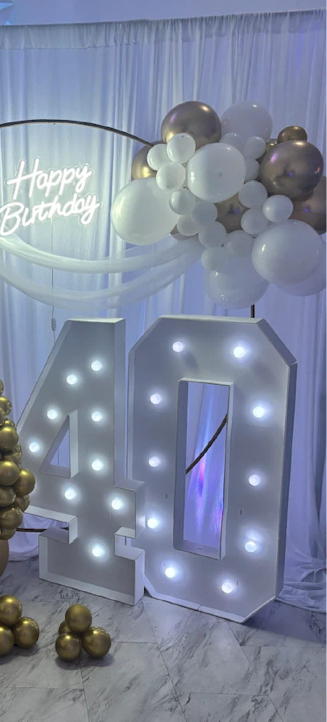 Light-Up "40" Marquee Numbers