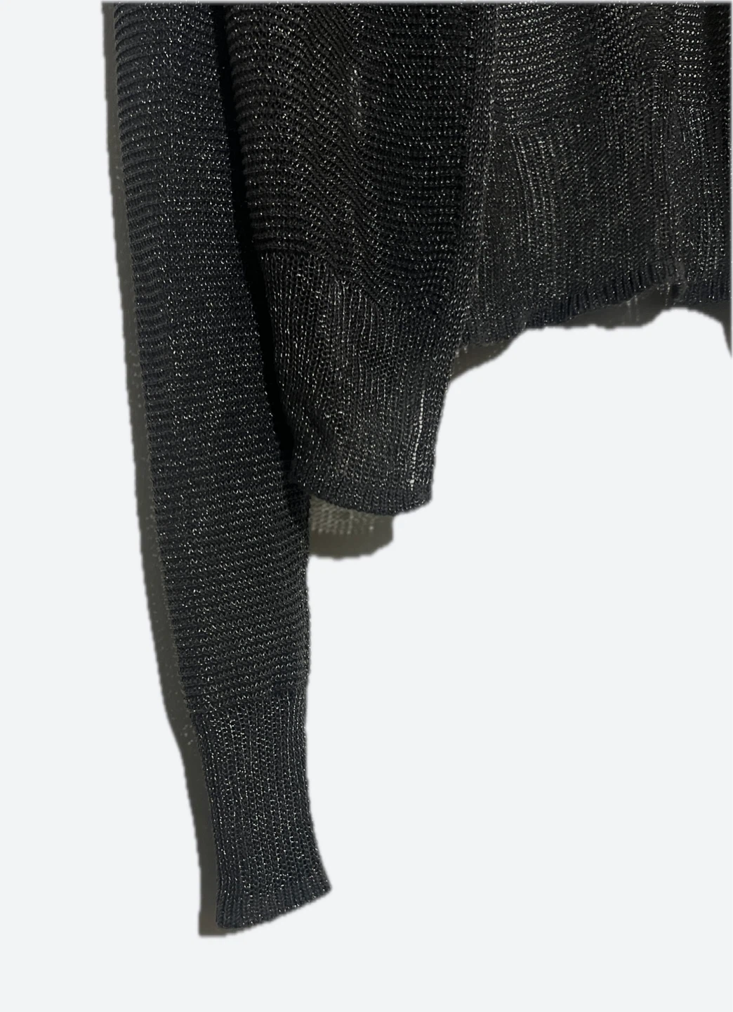 Zara Dark Silver Metallic Thread Tie Cardigan - photo 2