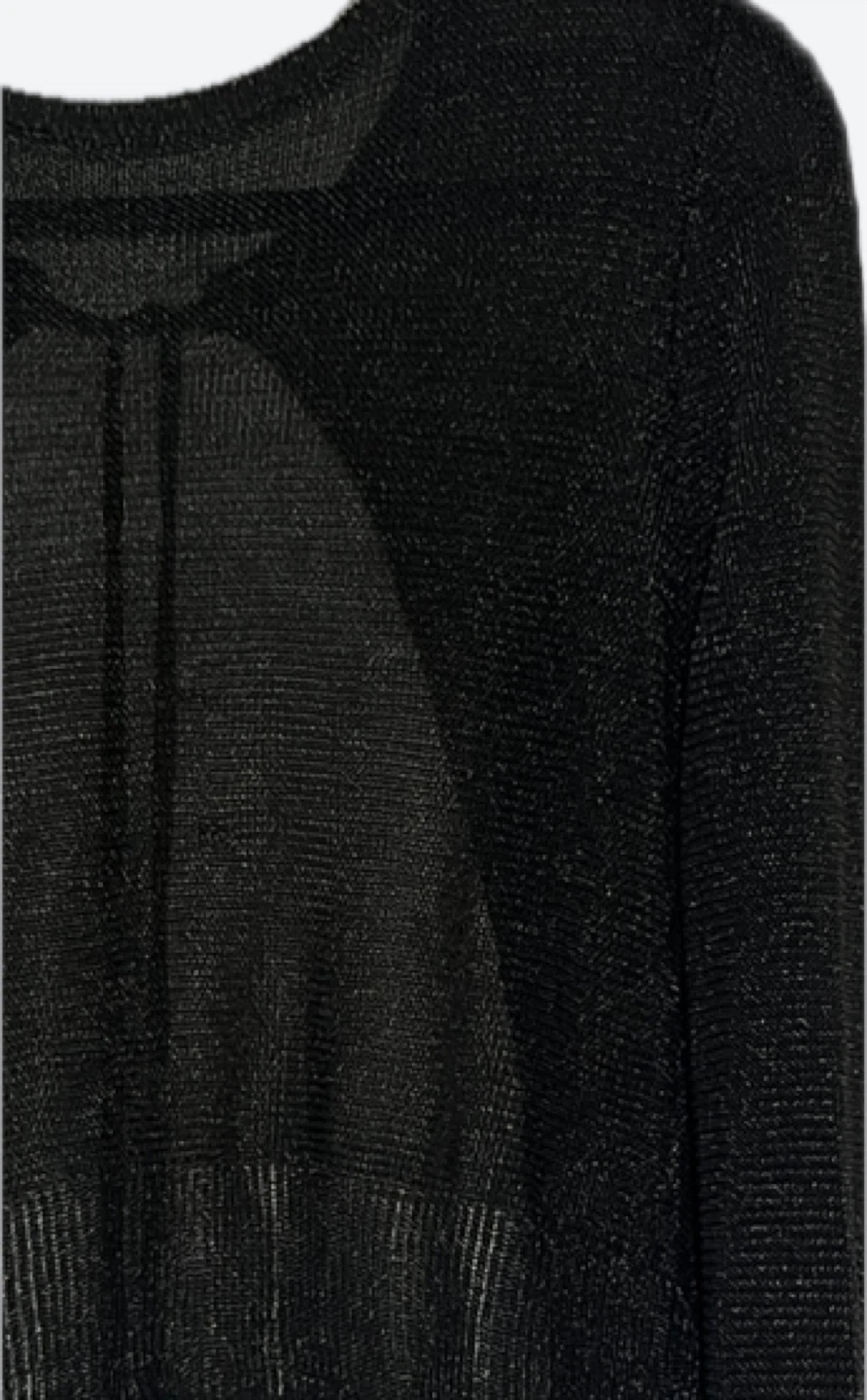 Zara Dark Silver Metallic Thread Tie Cardigan - photo 4