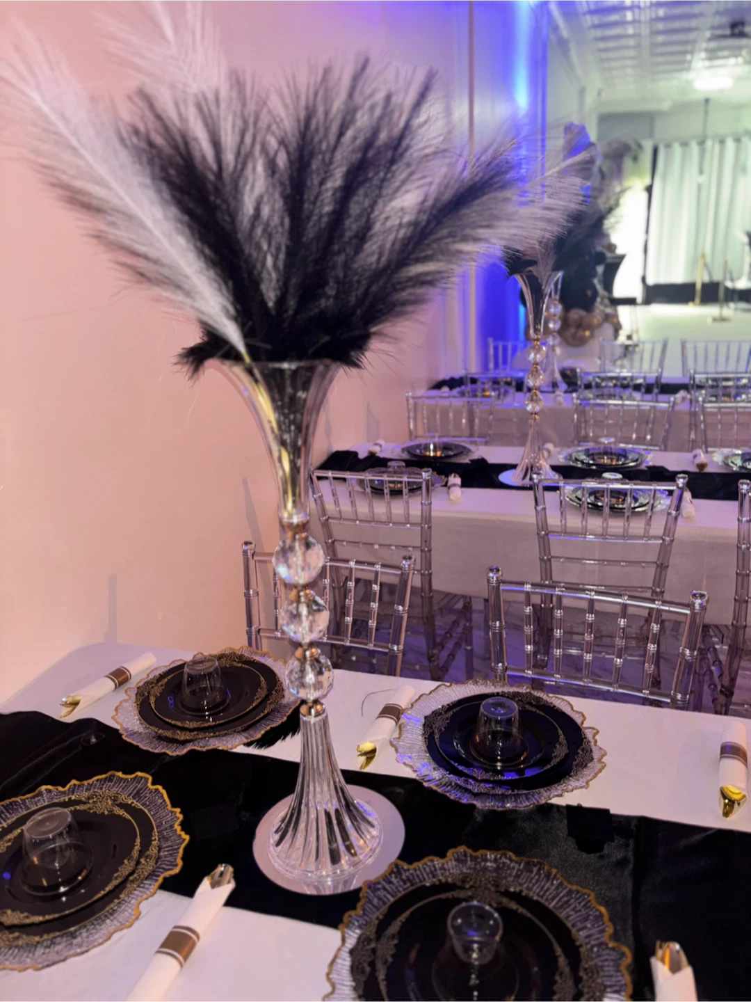24.8" Tall Crystal Trumpet Vase Centerpiece