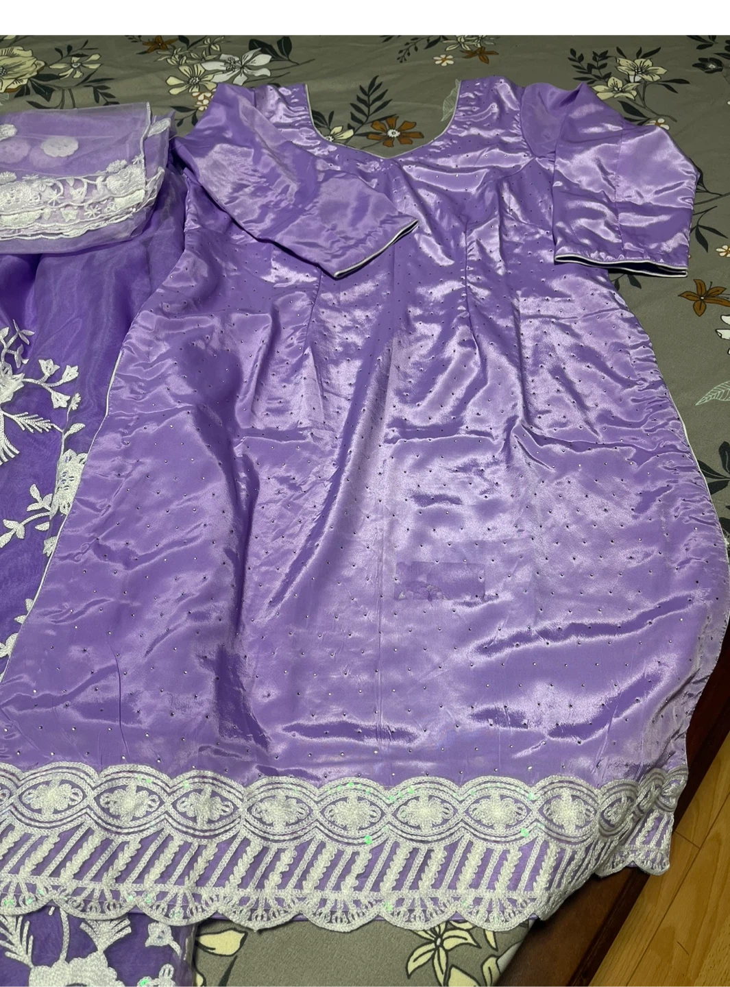 Purple Embroidered 3-Piece Suit