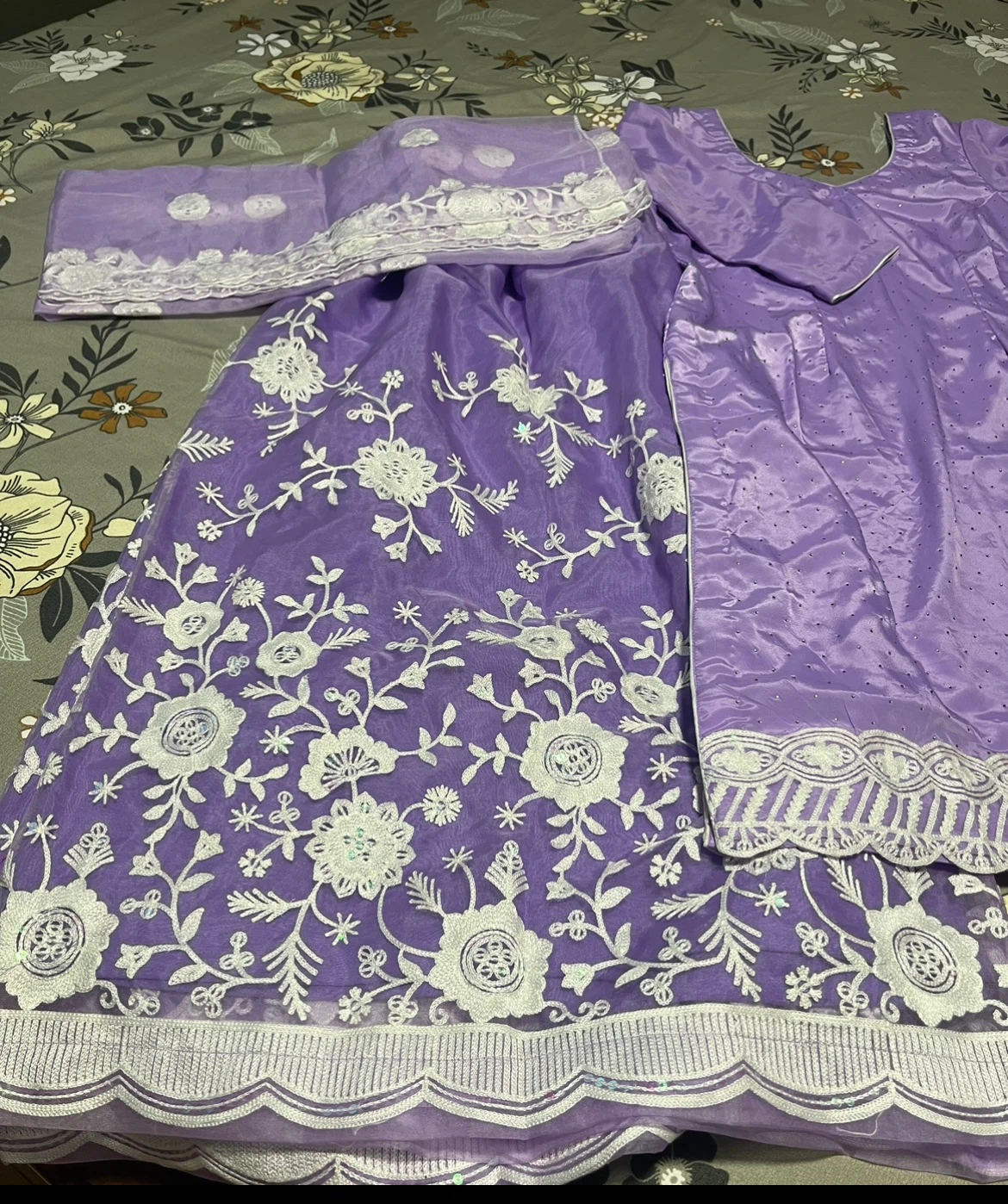 Purple Embroidered 3-Piece Suit - photo 2