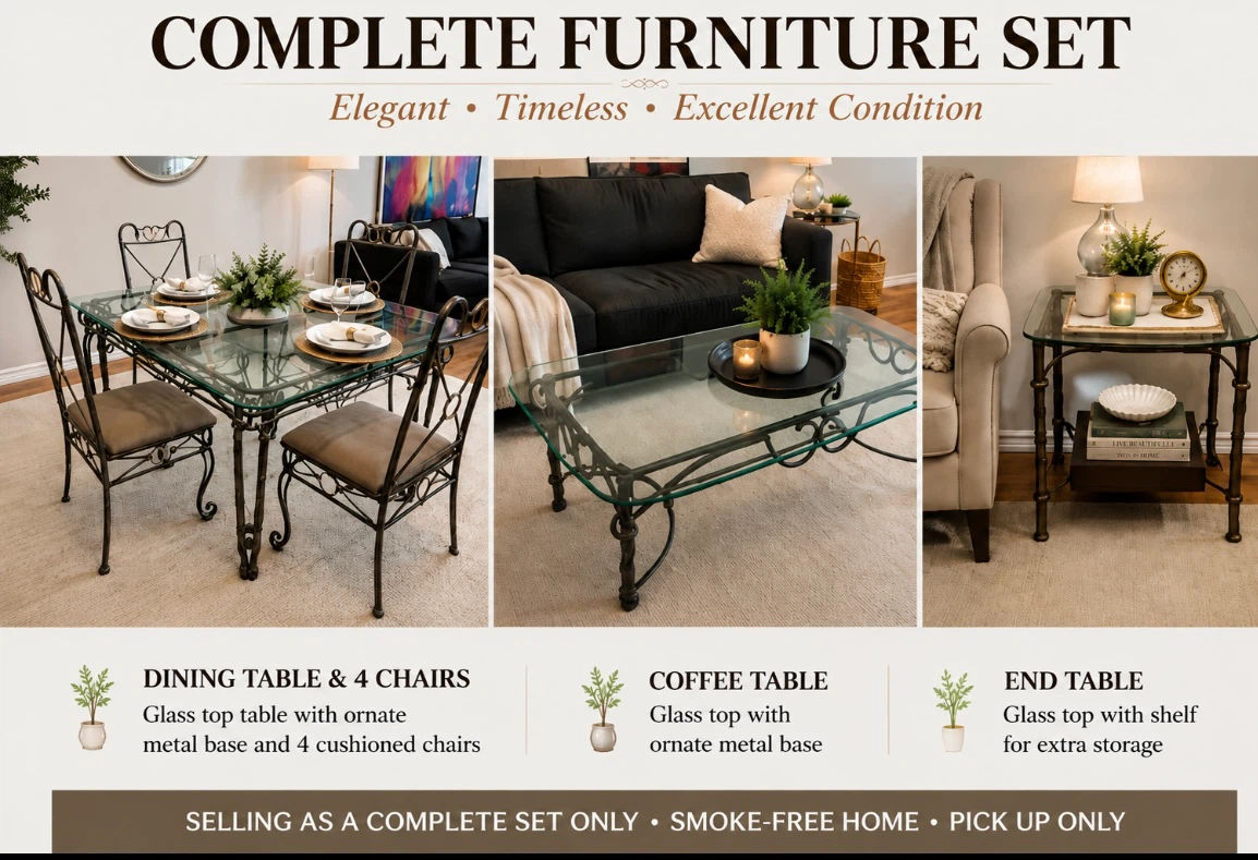 ALL - Dining / Living Room  Glass/Iron