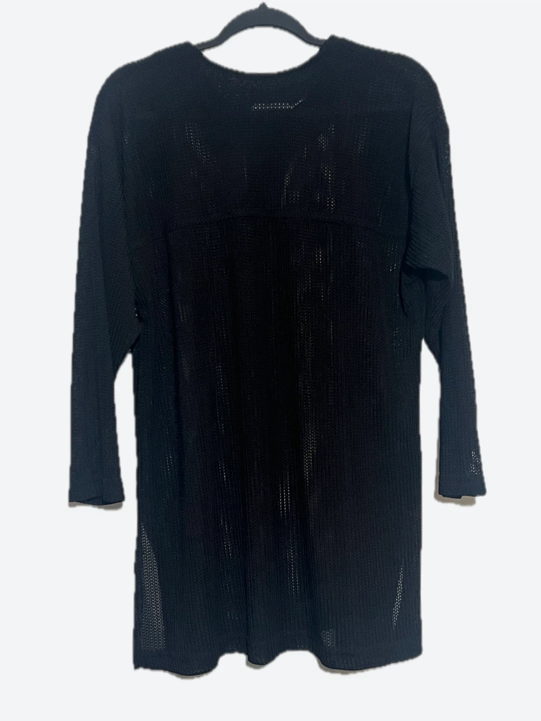 Black sheer knit tunic sweater dress - photo 3
