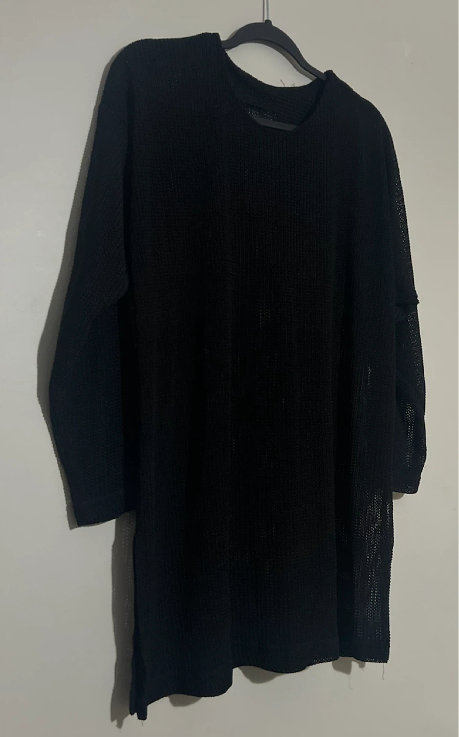 Black sheer knit tunic sweater dress - photo 5