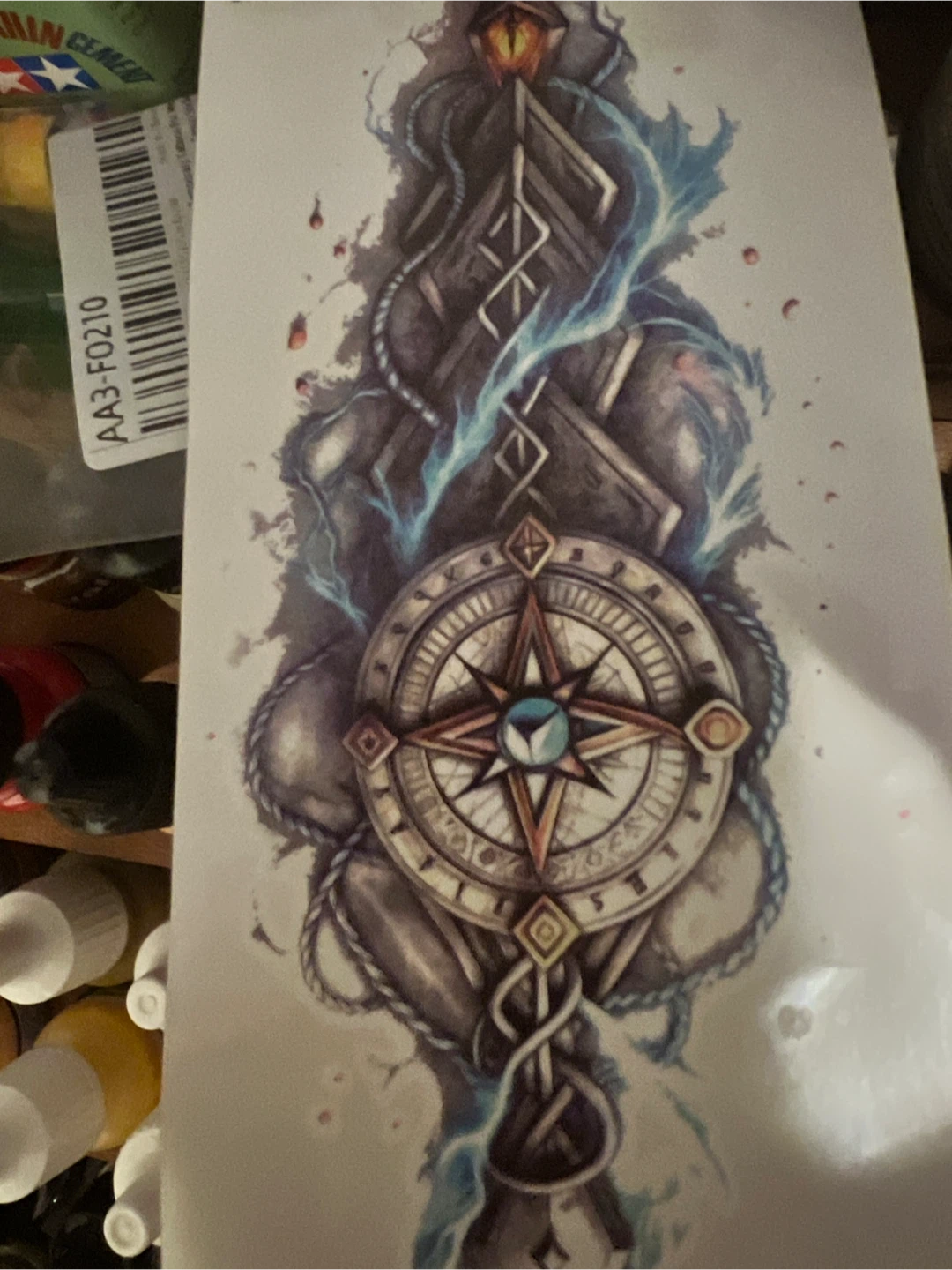 Temporary Tattoo - Compass Design