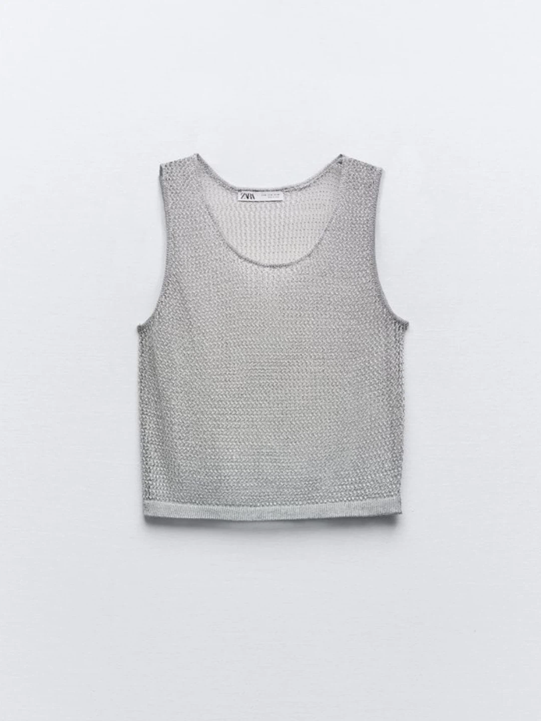 Zara Silver Knit Tank Top - photo 2
