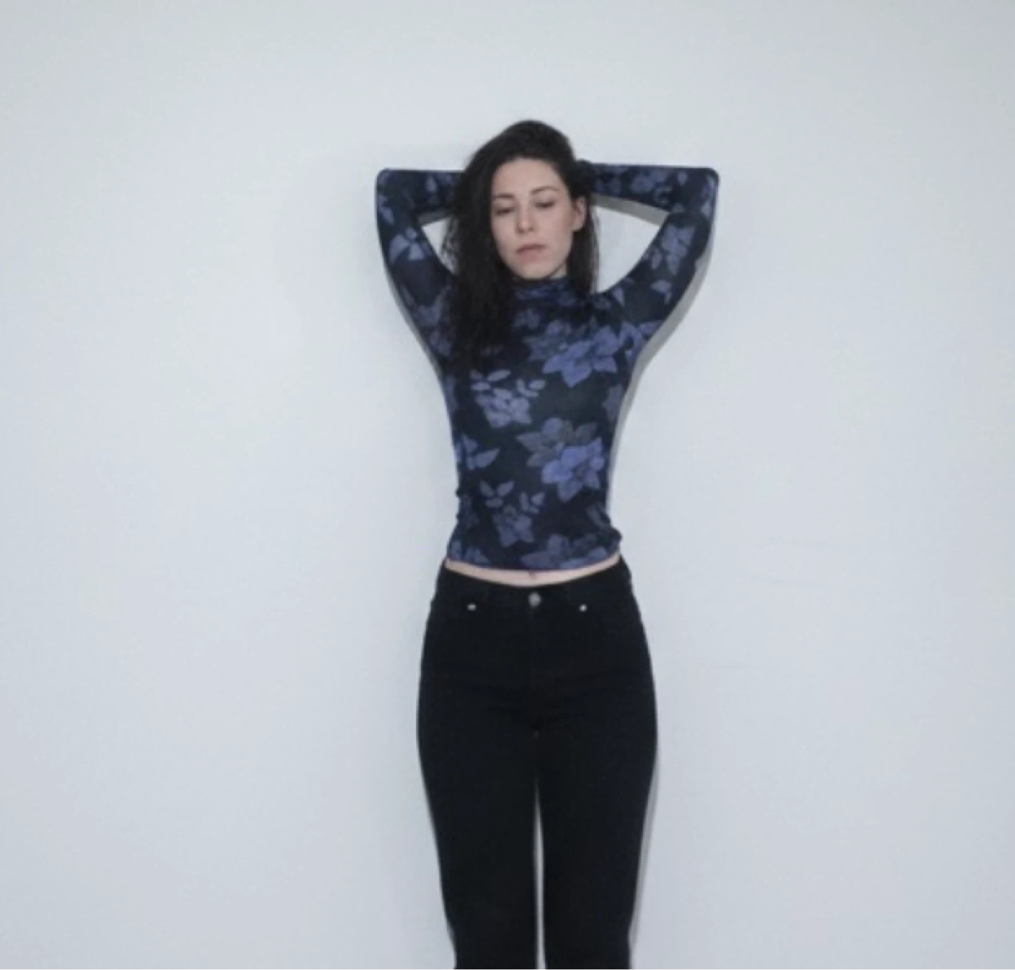 Floral Mock Neck Long Sleeve Top