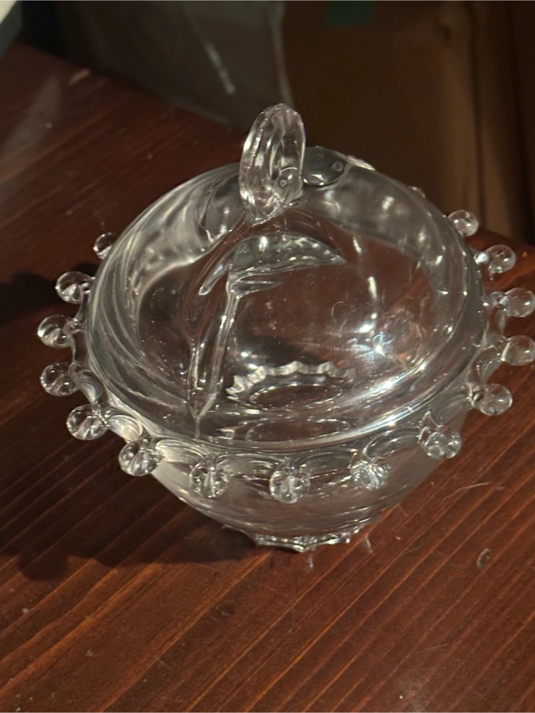 Heisey LARIAT CRYSTAL *6" CANDY w/LOOP & LEAF COVER* - photo 3