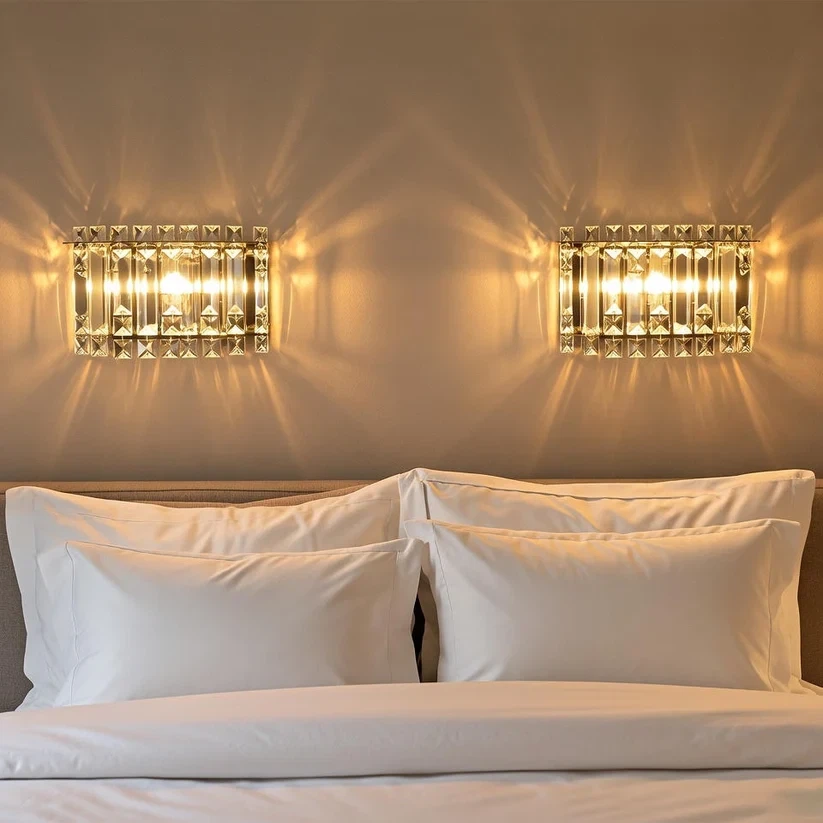 Crystal Sconce Wall Lights - Set of 2