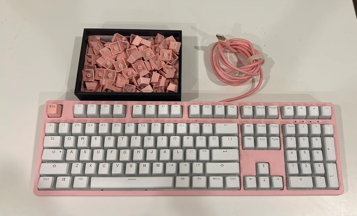Pink Mechanical Keyboard with Extra Keycaps