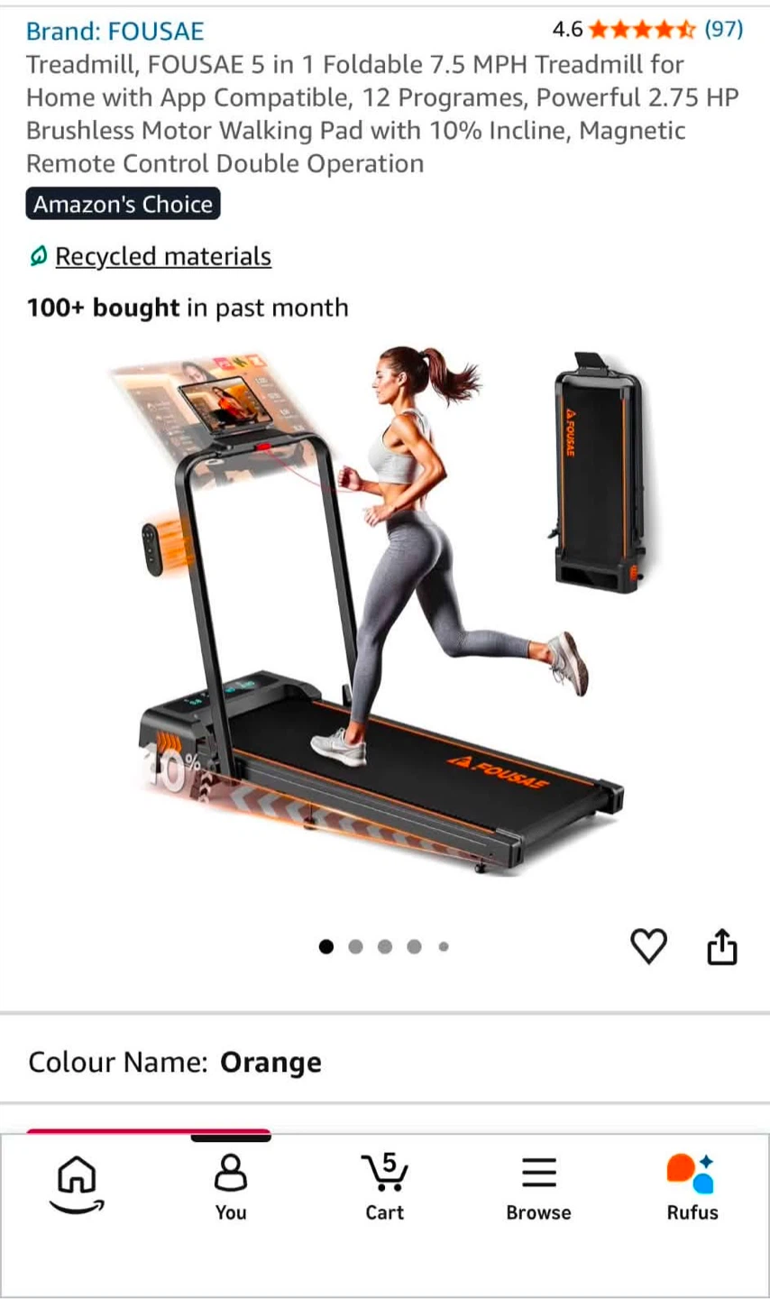 FOUSAE 5 in 1 Foldable Treadmill - photo 3